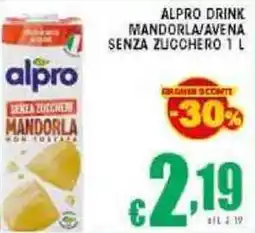 Sacoph Alpro drink mandorla/avena senza zucchero offerta