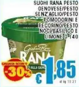 Sacoph Sughi rana pesto genovese/pesto senz'aglio/pesto pomodorini e recorino/pesto noci/basilico e limone offerta
