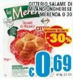 Sacoph Citterio salame di milano/ungherese merenda offerta