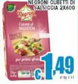 Sacoph Negroni cubetti di salsiccia offerta