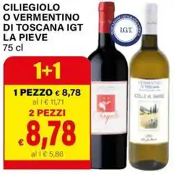 Il Gigante Ciliegiolo o vermentino di toscana igt la pieve offerta