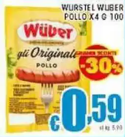 Sacoph Wurstel wuber pollo x4 offerta