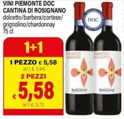 Il Gigante Vini piemonte doc cantina di rosignano dolcetto/barbera/cortese/ grignolino/chardonnay offerta