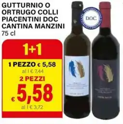 Il Gigante Gutturnio o ortrugo colli piacentini doc cantina manzini offerta