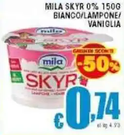 Sacoph Mila skyr 0% bianco/lampone/ vaniglia offerta