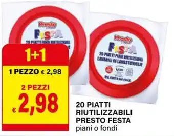 Il Gigante 20 piatti riutilizzabili presto festa piani o fondi offerta