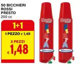 Il Gigante 50 bicchieri rossi PRESTO offerta