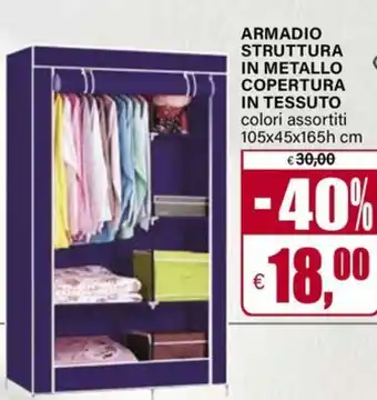 Il Gigante Armadio struttura in metallo copertura in tessuto offerta