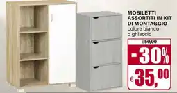 Il Gigante Mobiletti assortiti in kit di montaggio colore bianco o ghiaccio offerta
