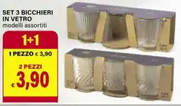 Il Gigante Set 3 bicchieri in vetro offerta