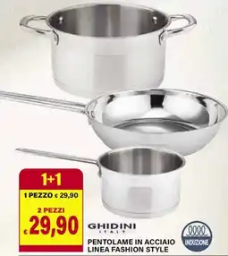Il Gigante Ghidini italy pentolame in acciaio induzione linea fashion style offerta