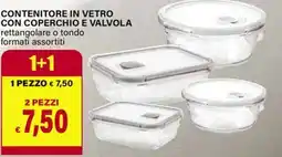Il Gigante Contenitore in vetro con coperchio e valvola rettangolare o tondo offerta