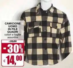 Il Gigante Camicione uomo in pile quadri offerta