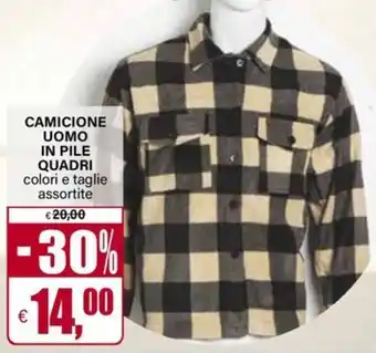 Il Gigante Camicione uomo in pile quadri offerta