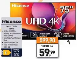 Unieuro Hisense SMART TV LED 75A6Q offerta