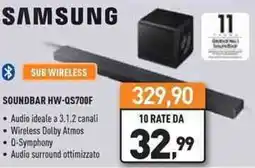 Unieuro SAMSUNG SOUNDBAR HW-QS700F offerta
