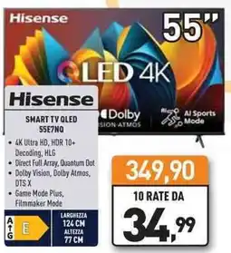 Unieuro Hisense SMART TV QLED 55E7NQ offerta
