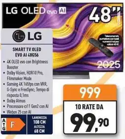 Unieuro LG SMART TV OLED EVO AI 48656 offerta