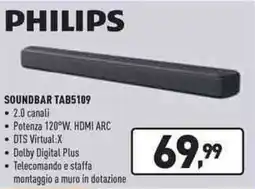 Unieuro PHILIPS SOUNDBAR TAB5109 offerta