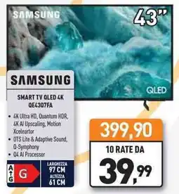 Unieuro SAMSUNG SMART TV QLED 4K QE4307FA offerta