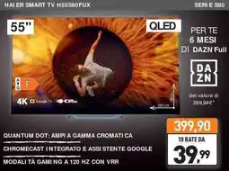 Unieuro HAIER SMART TV H55S80FUX offerta