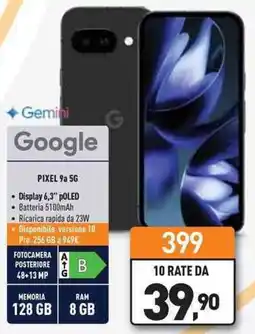 Unieuro Google PIXEL 9a 5G offerta