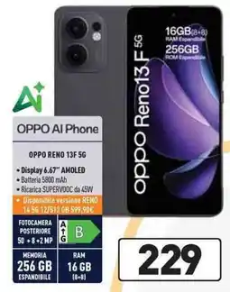 Unieuro OPPO AI Phone RENO 13F 5G offerta