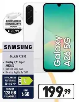 Unieuro SAMSUNG GALAXY A26 5G offerta