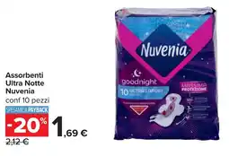 Carrefour Assorbenti Ultra Notte Nuvenia offerta