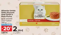 Carrefour Alimento Umido Gatto Gourmet Gold Tortini e Perle Purina offerta
