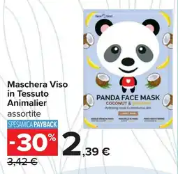 Carrefour Maschera Viso in Tessuto Animalier offerta