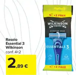 Carrefour Rasoio Essential 3 Wilkinson offerta