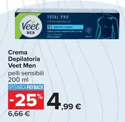 Carrefour Crema Depilatoria Veet Men offerta