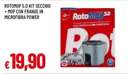 Famila ROTOMOP 5.0 KIT SECCHIO + MOP CON FRANGE IN MICROFIBRA POWER offerta