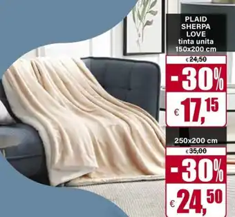 Il Gigante Plaid sherpa love tinta unita offerta