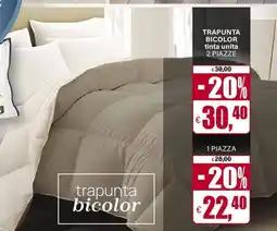 Il Gigante Trapunta bicolor tinta unita 2 piazze offerta