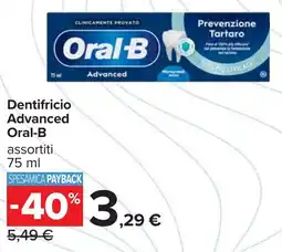 Carrefour Dentifricio Advanced Oral-B offerta