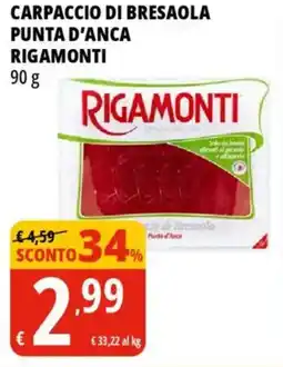 Tigros Carpaccio di bresaola punta d'anca RIGAMONTI offerta