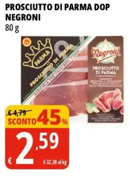 Tigros Prosciutto di parma dop NEGRONI offerta