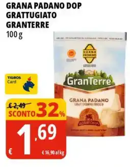 Tigros Grana padano dop grattugiato GRANTERRE offerta
