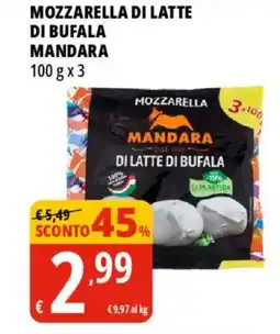 Tigros Mozzarella di latte di bufala MANDARA offerta