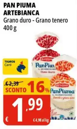 Tigros Pan piuma ARTEBIANCA offerta