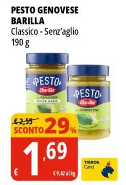Tigros Pesto genovese BARILLA offerta
