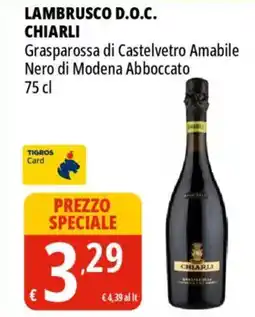 Tigros Lambrusco d.o.c. CHIARLI offerta
