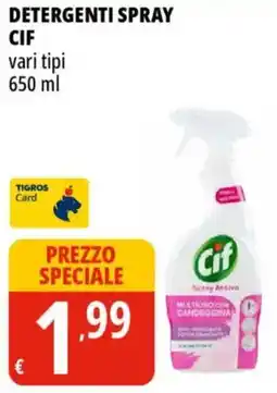 Tigros Detergenti spray CIF offerta