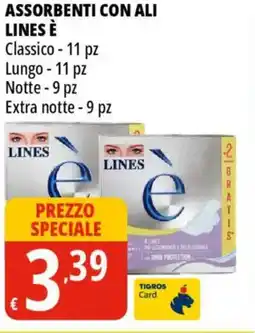 Tigros Assorbenti con ali LINES È offerta