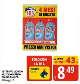 Tigros Detersivo liquido muschio bianco OMINO BIANCO offerta