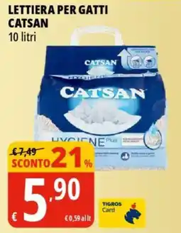 Tigros Lettiera per gatti CATSAN 10 litri offerta