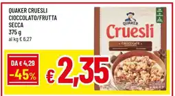 Famila QUAKER CRUESLI CIOCCOLATO/FRUTTA SECCA offerta