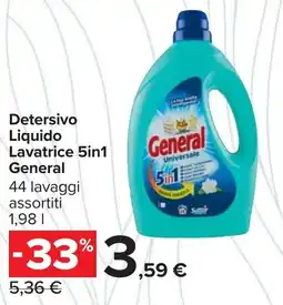 Carrefour Detersivo Liquido Lavatrice 5in1 General offerta